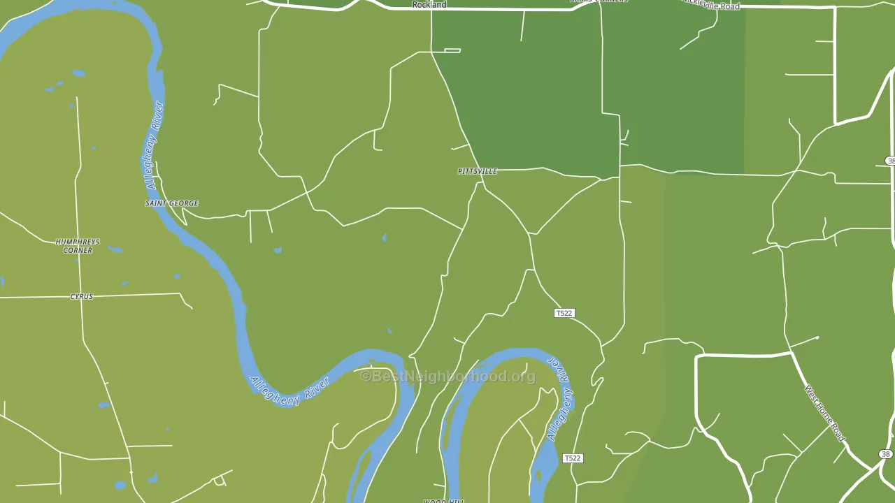 Pittsville, PA block-group voter-turnout map