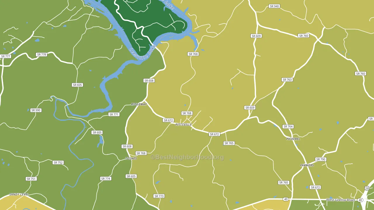 Pittsville, VA block-group voter-turnout map