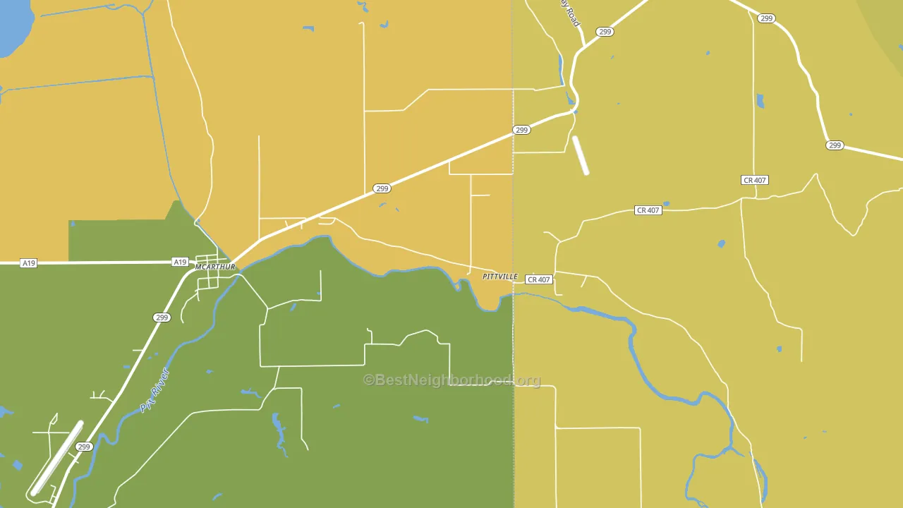Pittville, CA block-group voter-turnout map