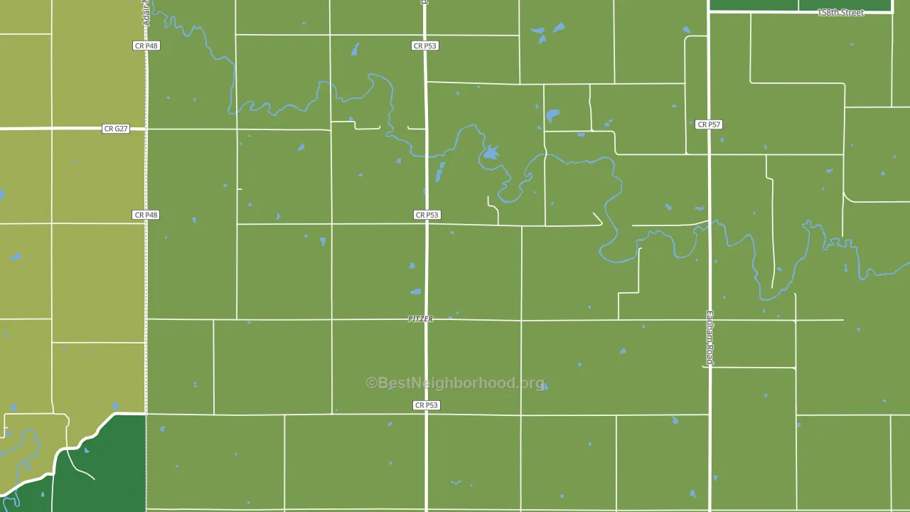 Pitzer, IA block-group voter-turnout map