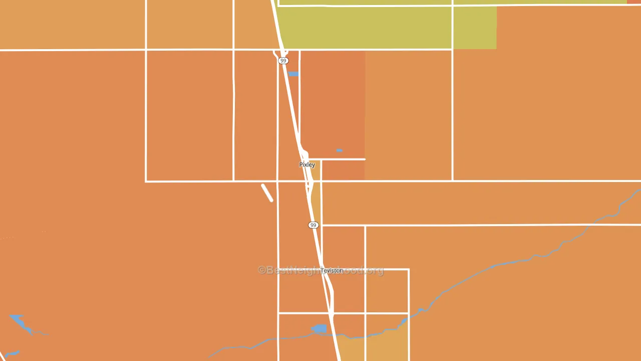Pixley, CA block-group voter-turnout map