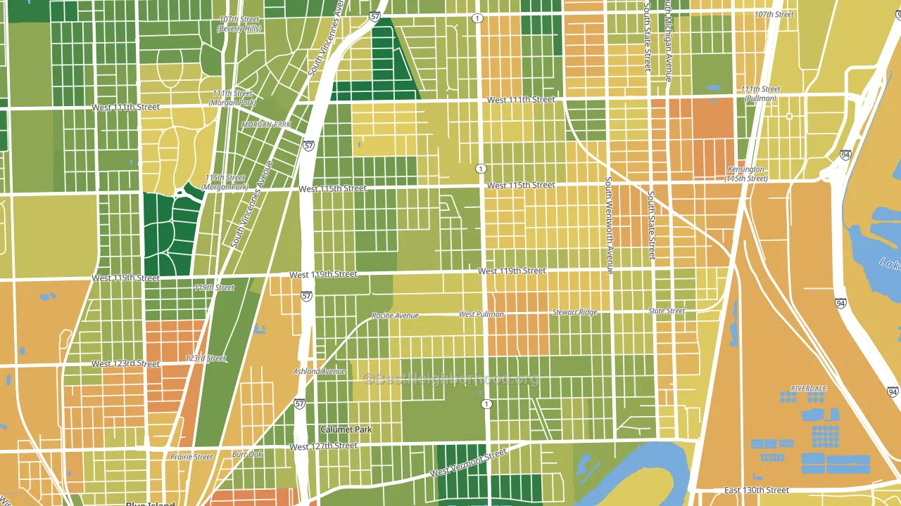 Placerdale, Chicago, IL block-group voter-turnout map