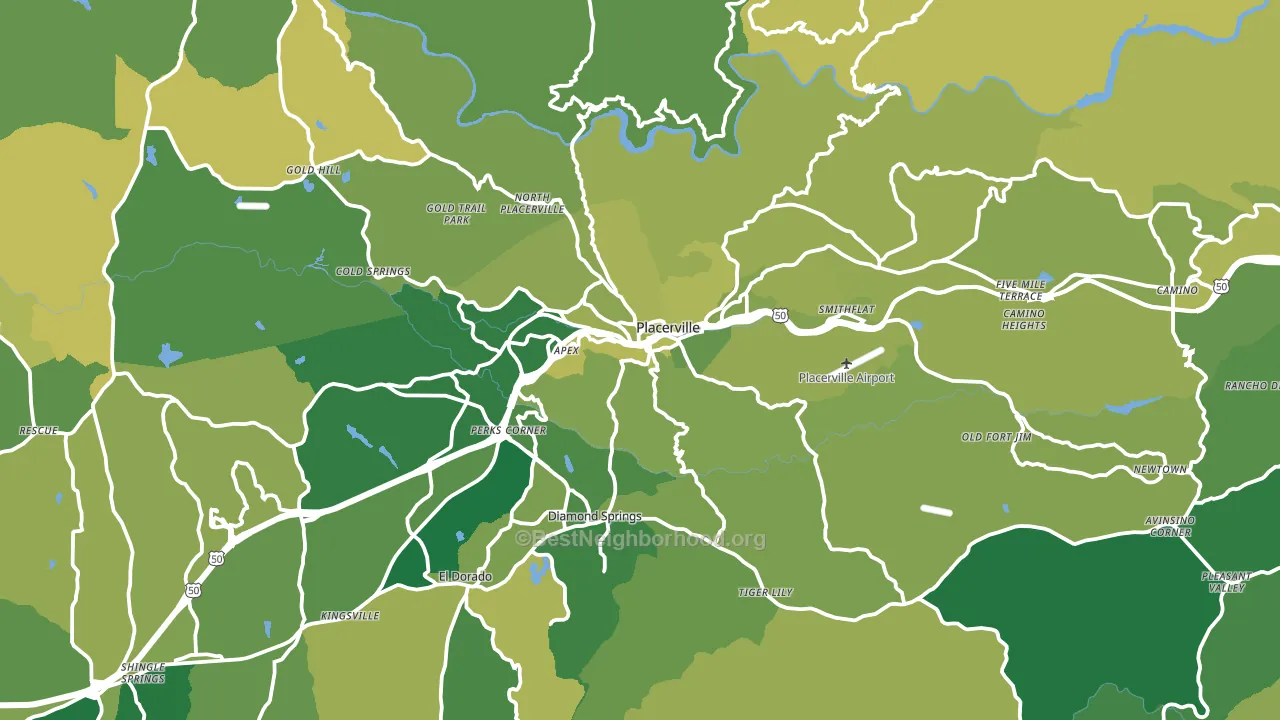 Placerville, CA block-group voter-turnout map