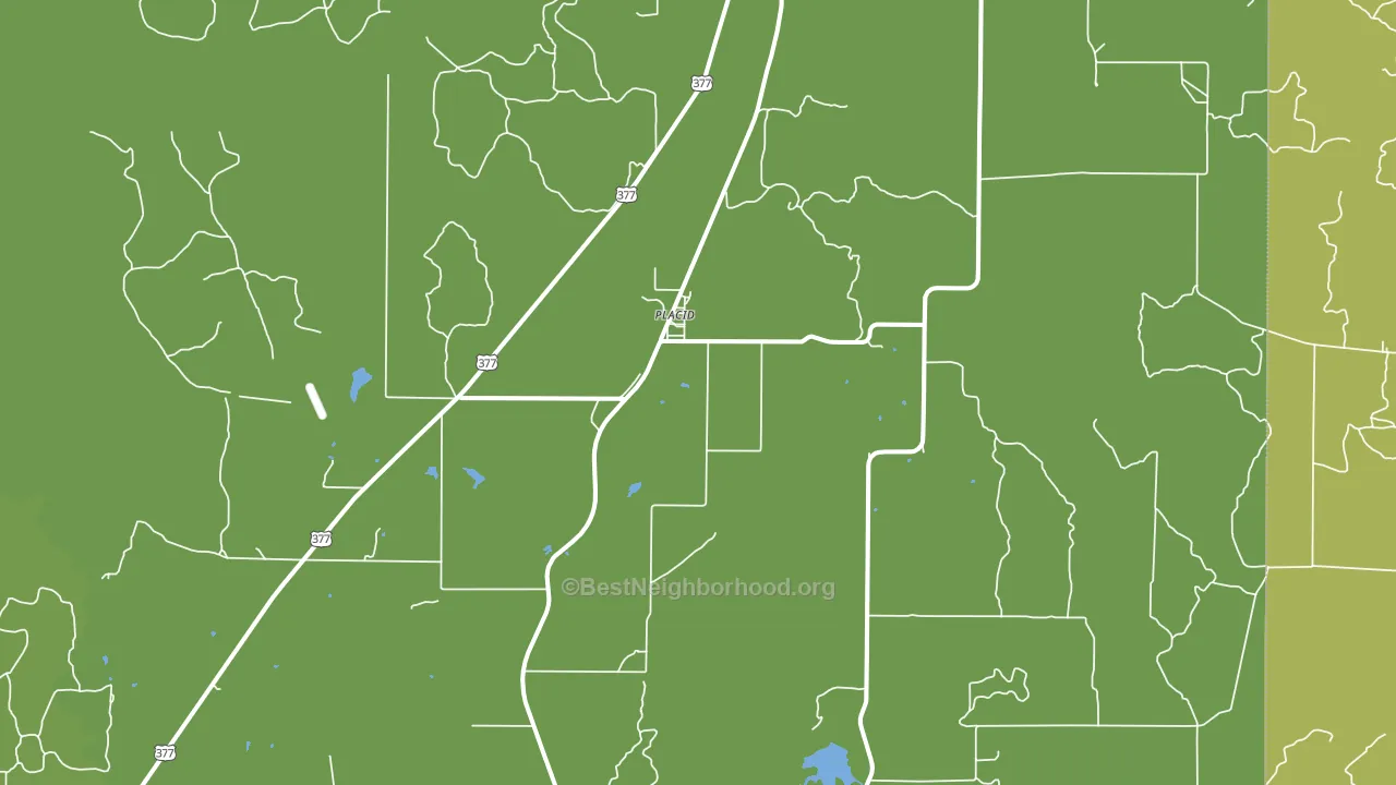 Placid, TX block-group voter-turnout map