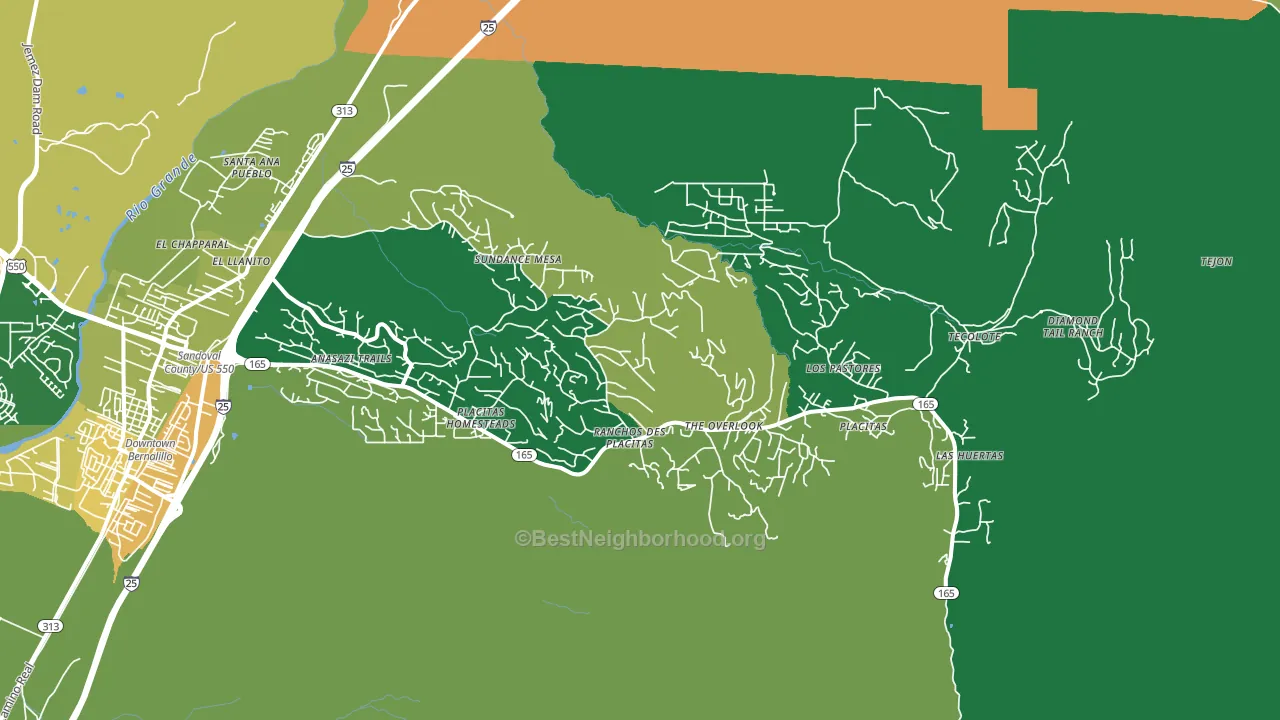 Placitas, NM block-group voter-turnout map