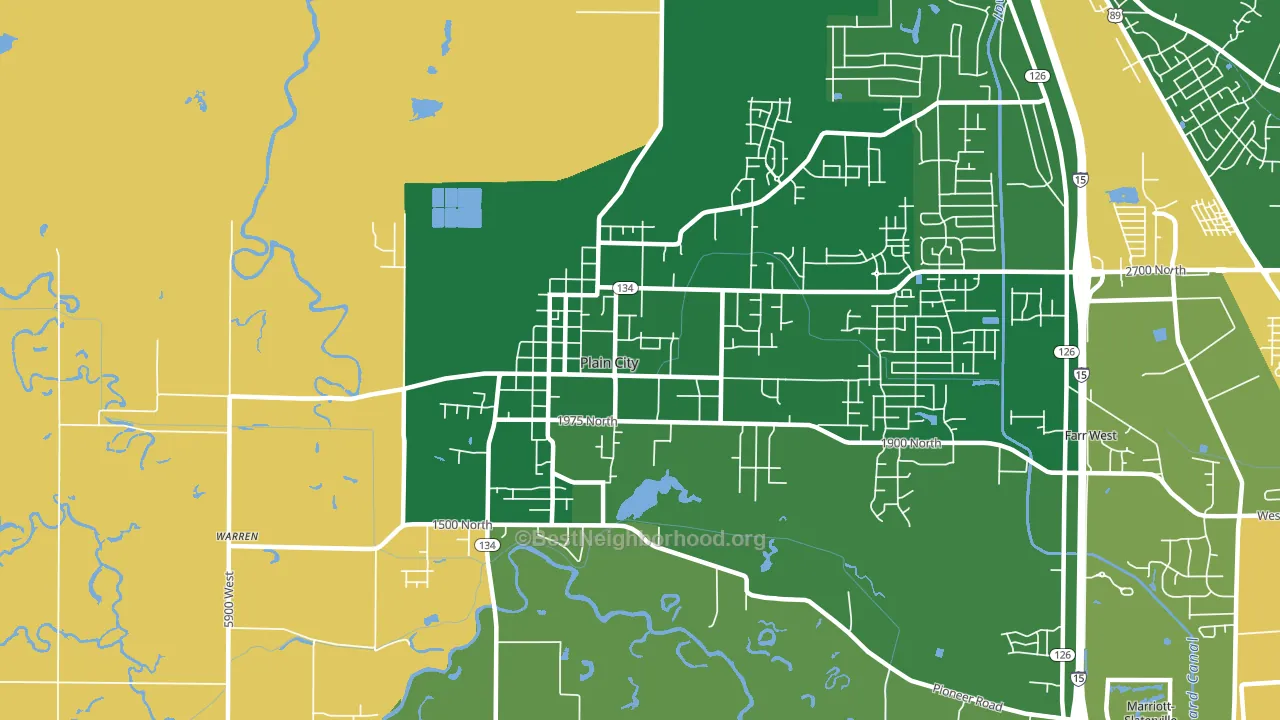 Plain City, UT block-group voter-turnout map