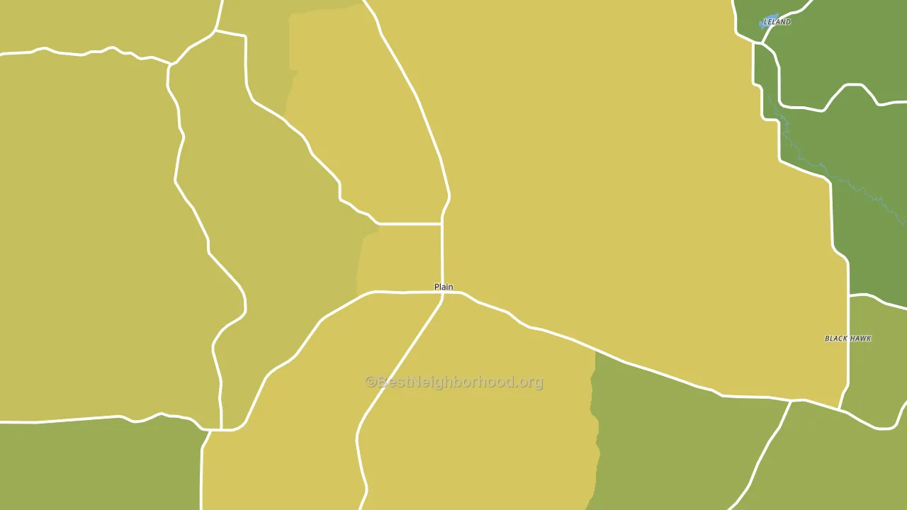Plain, WI block-group voter-turnout map