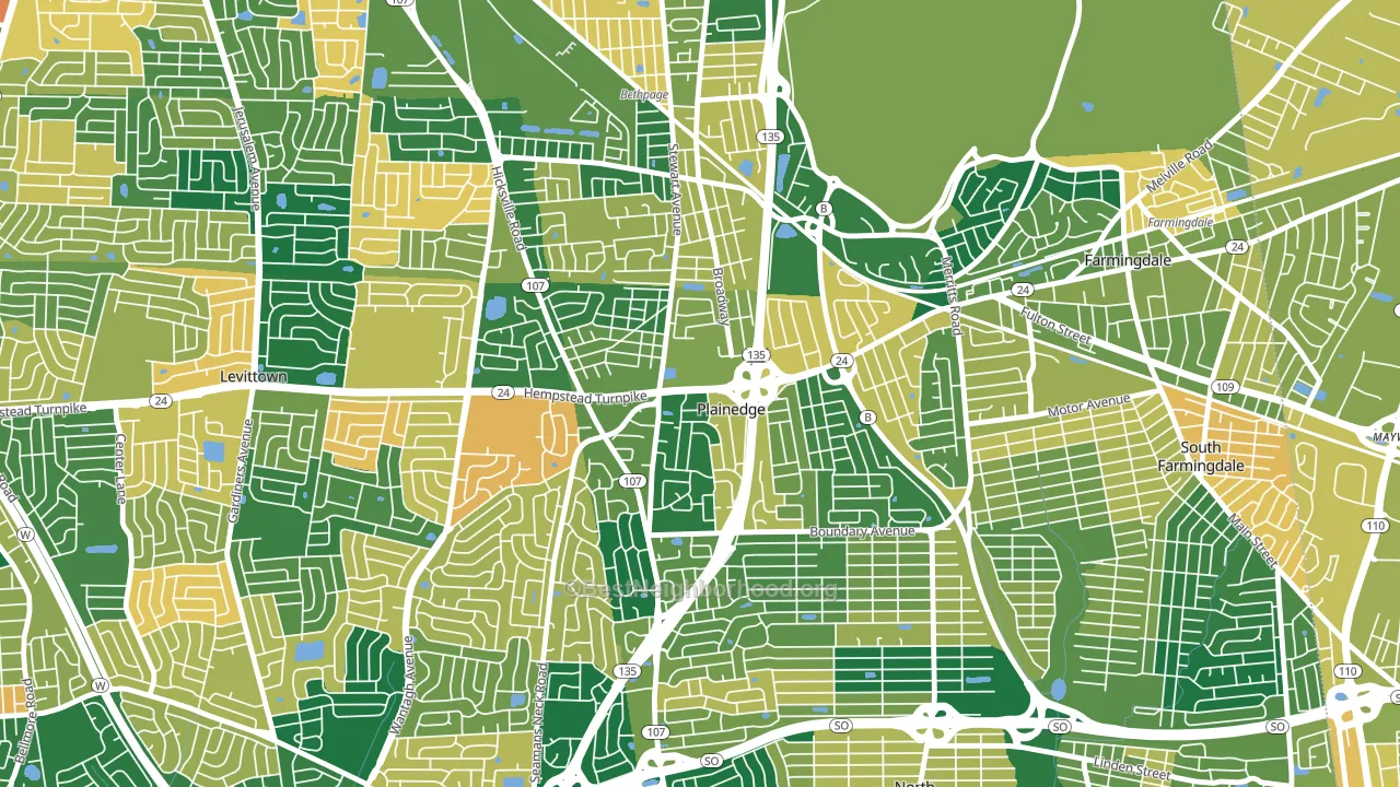Plainedge, NY block-group voter-turnout map