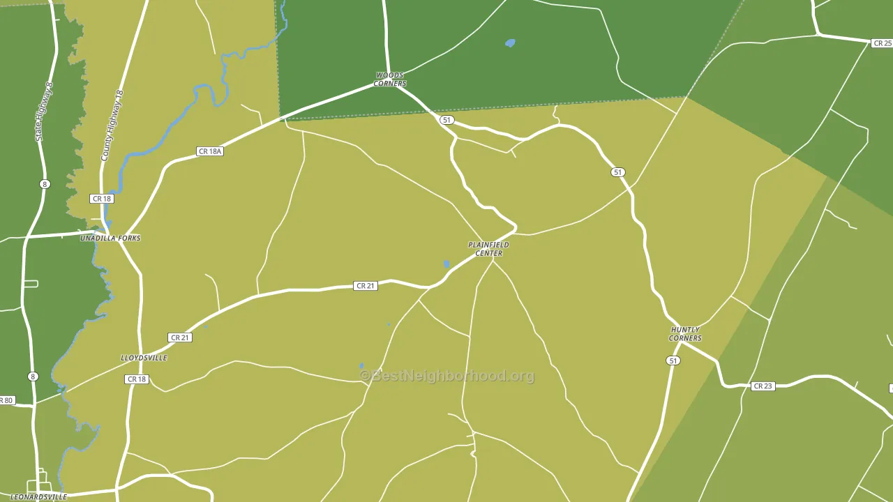 Plainfield Center, NY block-group voter-turnout map