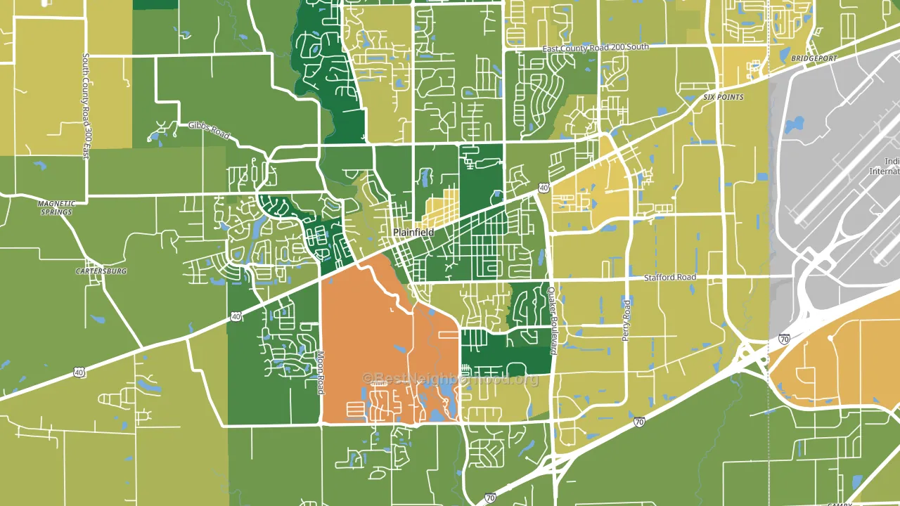 Plainfield, IN block-group voter-turnout map