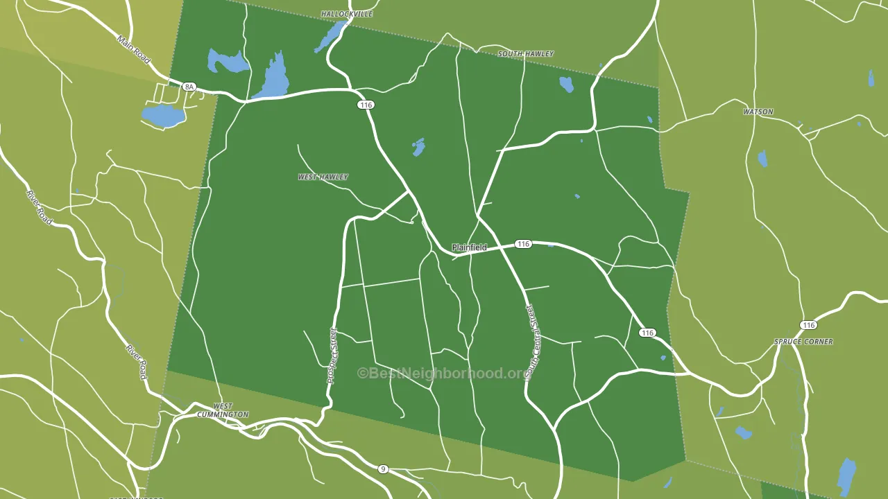 Plainfield, MA block-group voter-turnout map