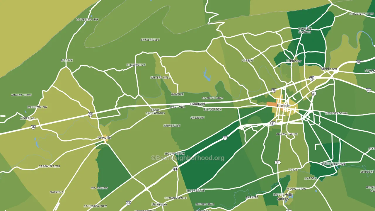 Plainfield, PA block-group voter-turnout map