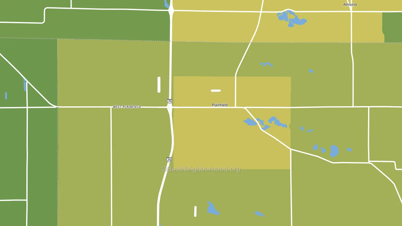Plainfield, WI block-group voter-turnout map
