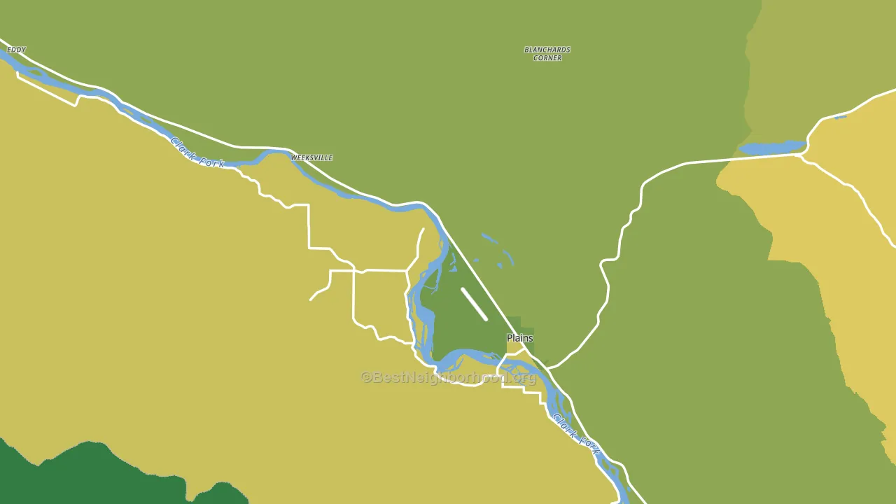 Plains, MT block-group voter-turnout map