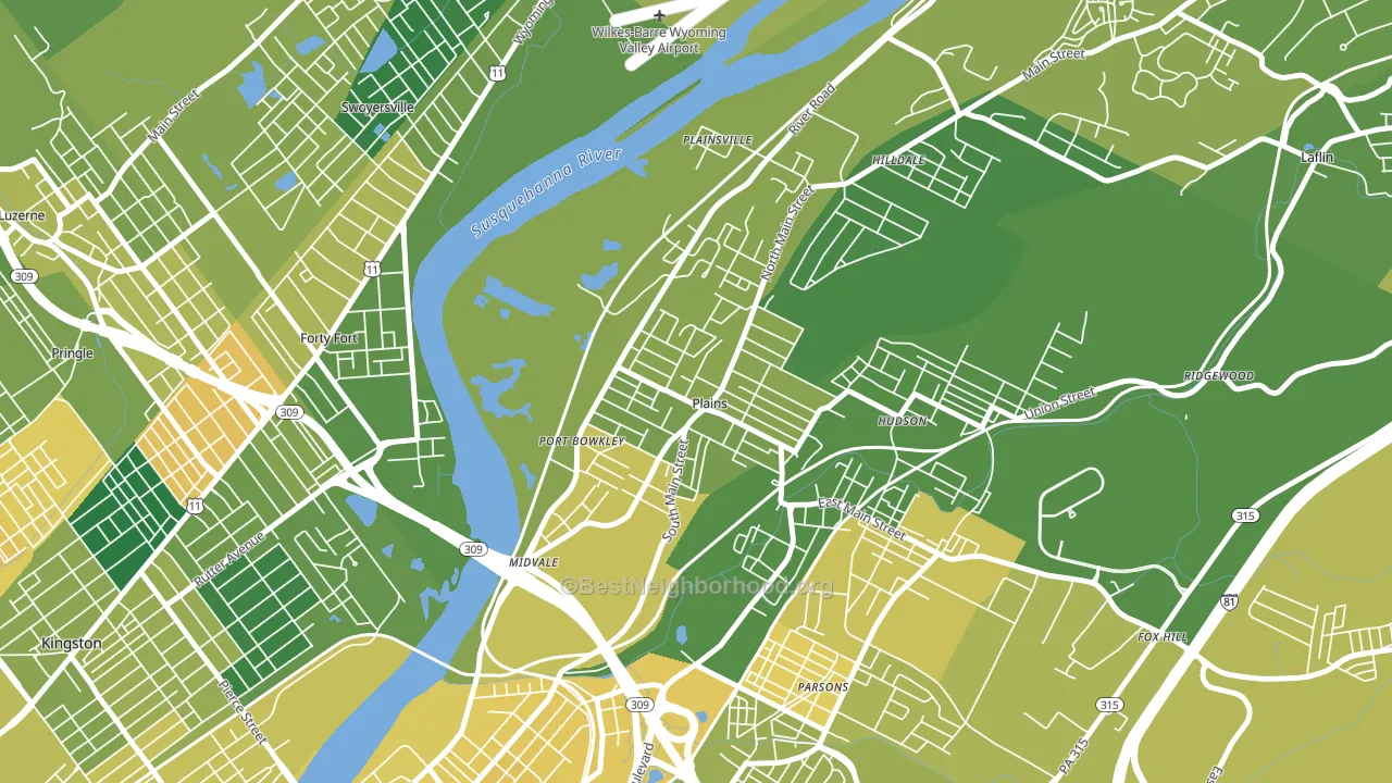 Plains, PA block-group voter-turnout map