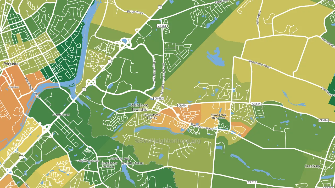 Plainsboro, NJ block-group voter-turnout map