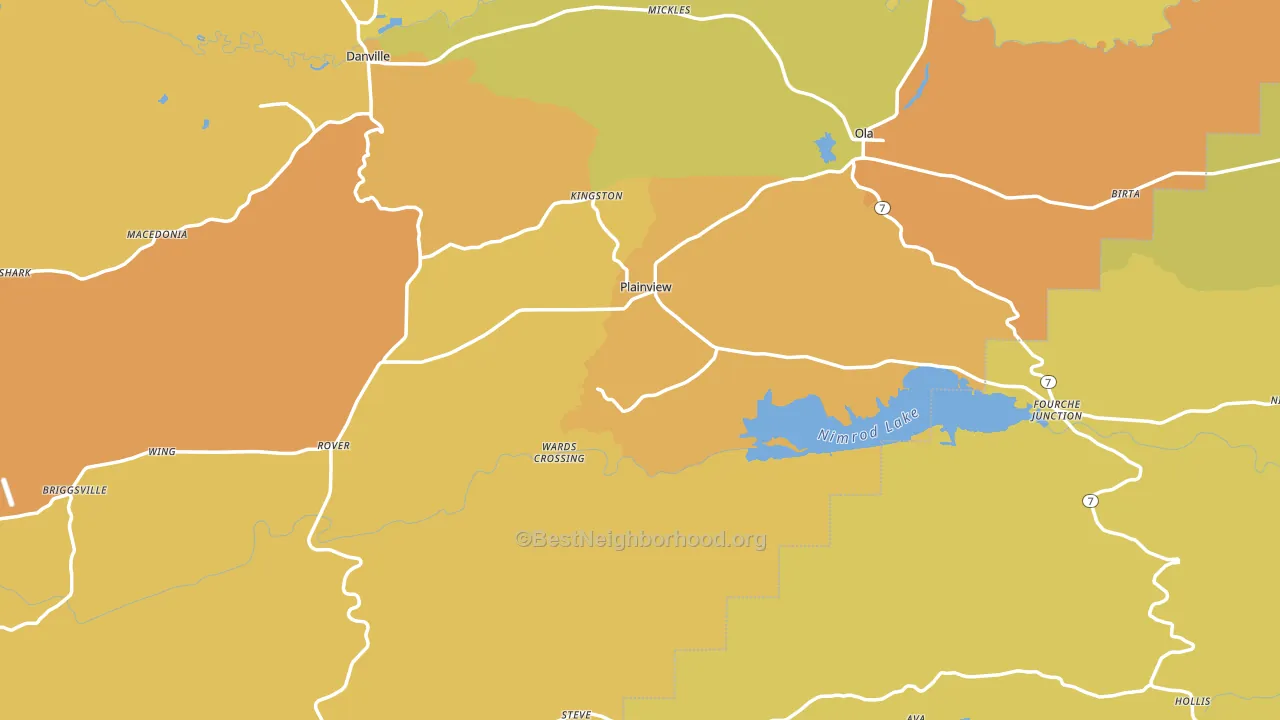 Plainview, AR block-group voter-turnout map