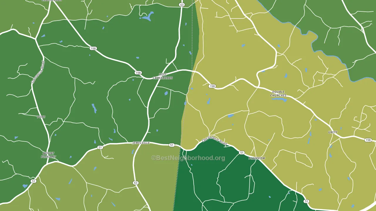 Plainview, GA block-group voter-turnout map