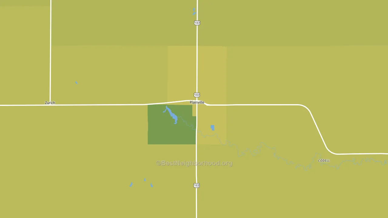 Plainville, KS block-group voter-turnout map