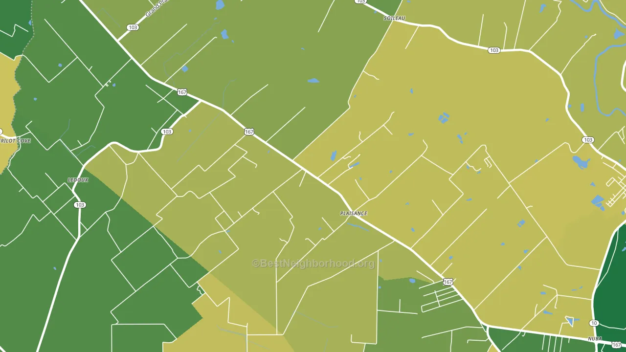 Plaisance, LA block-group voter-turnout map