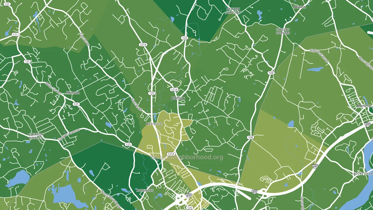 Plaistow, NH block-group voter-turnout map