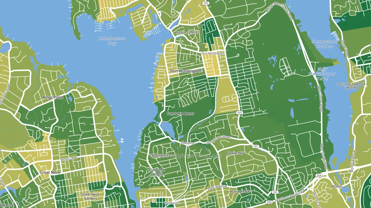 Plandome Manor, NY block-group voter-turnout map