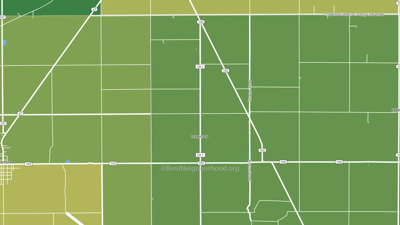 Plankton, OH block-group voter-turnout map