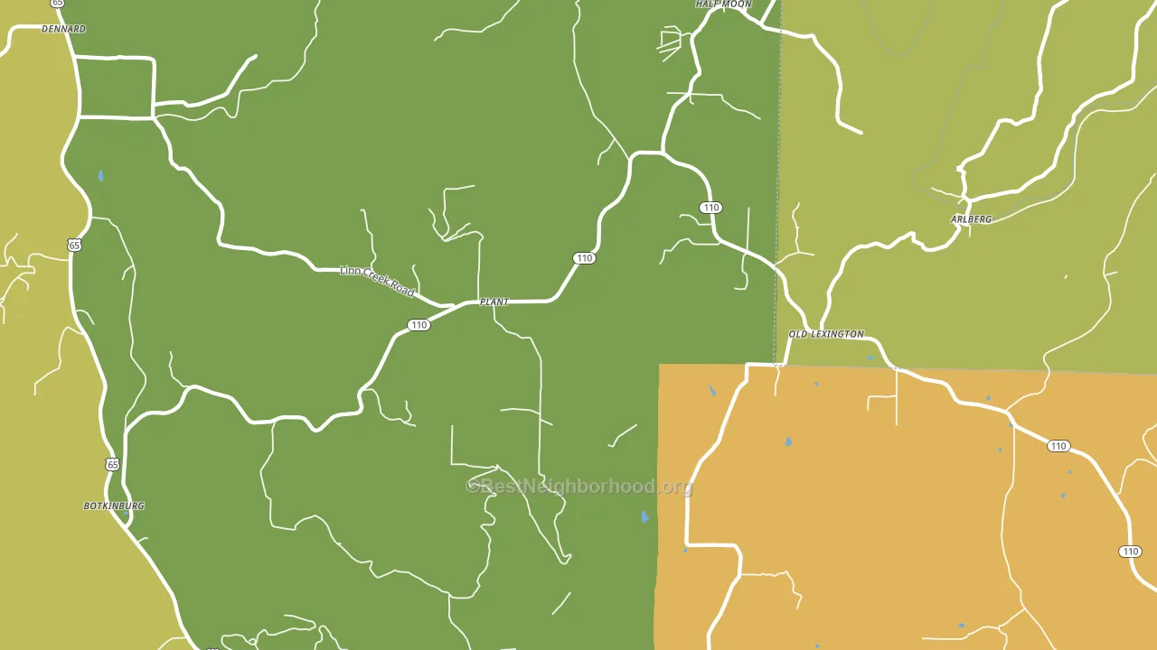 Plant, AR block-group voter-turnout map