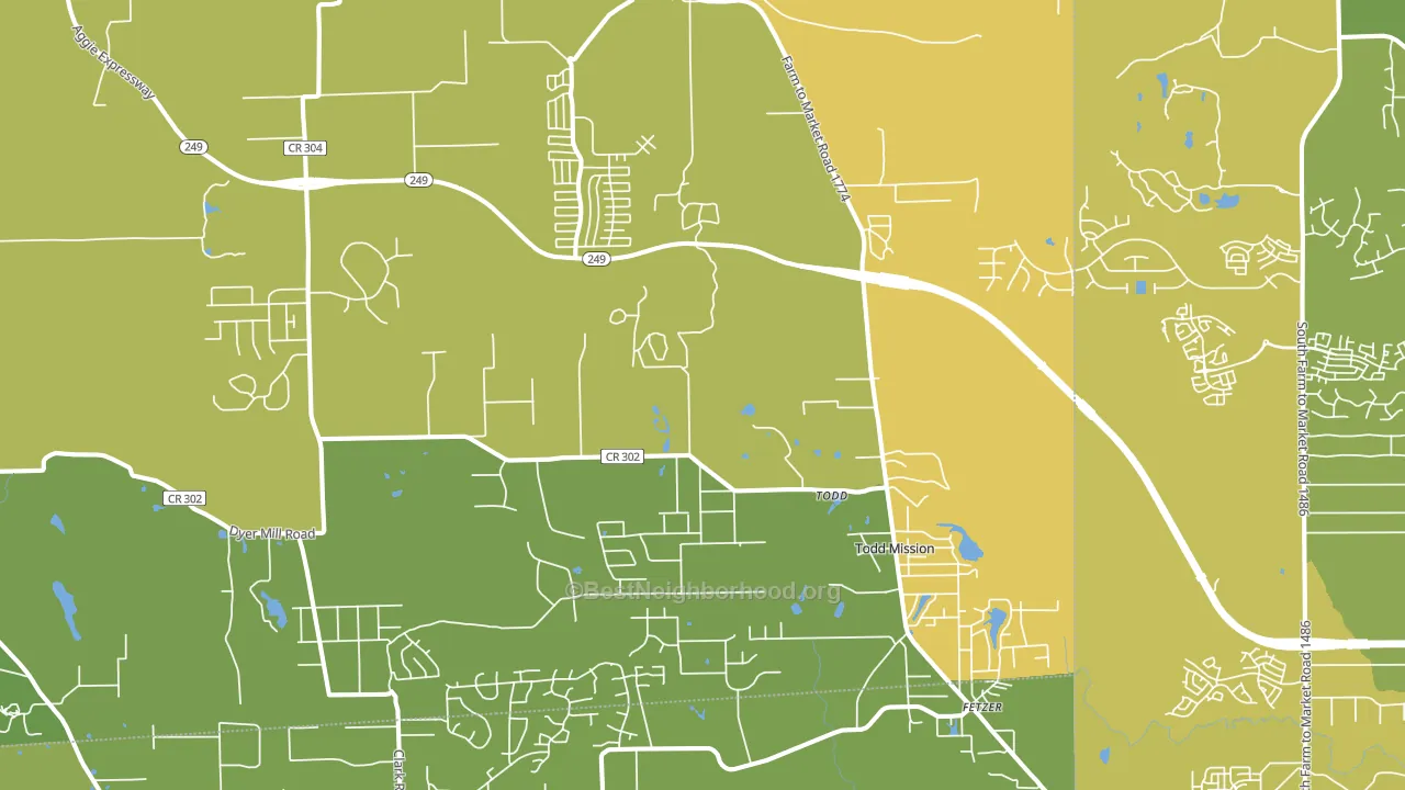 Plantersville, TX block-group voter-turnout map