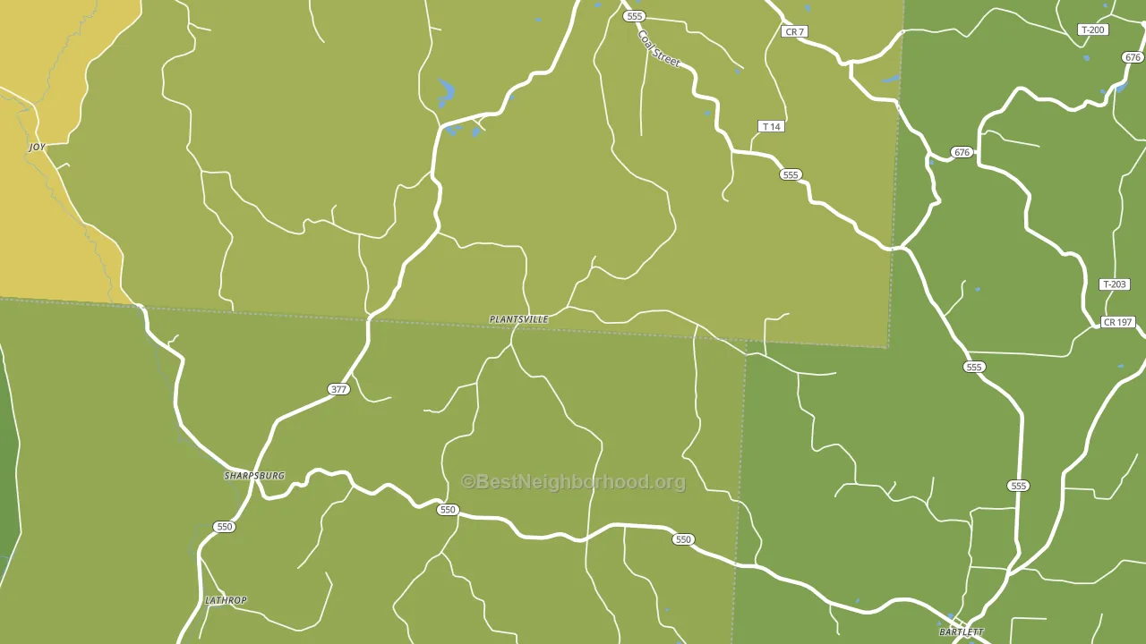 Plantsville, OH block-group voter-turnout map