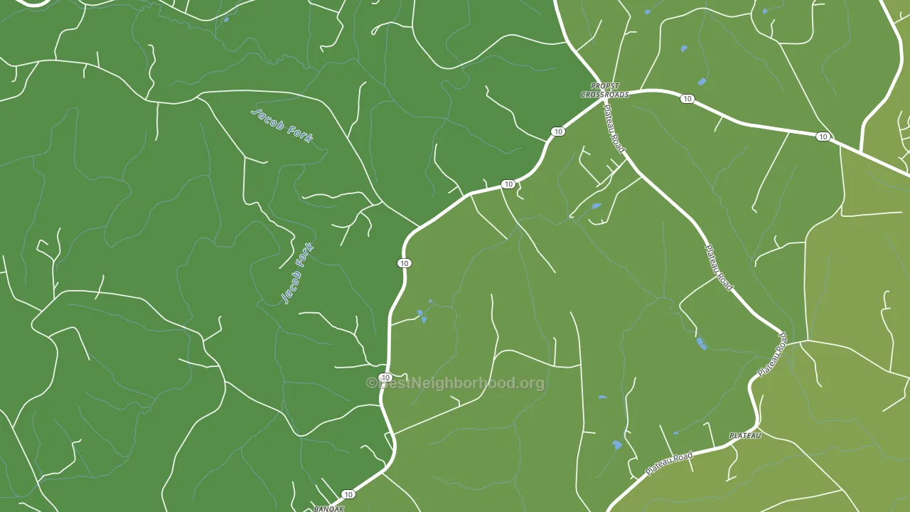 Plateau, NC block-group voter-turnout map