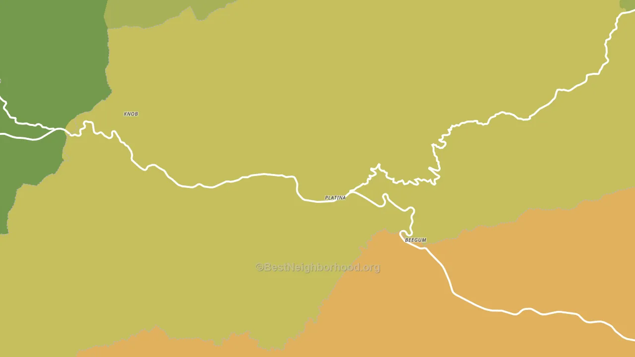 Platina, CA block-group voter-turnout map