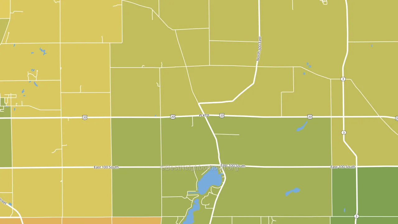 Plato, IN block-group voter-turnout map