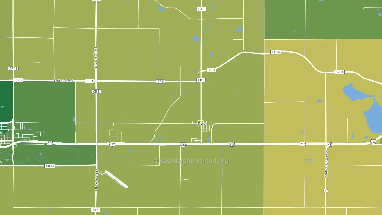 Plato, MN block-group voter-turnout map
