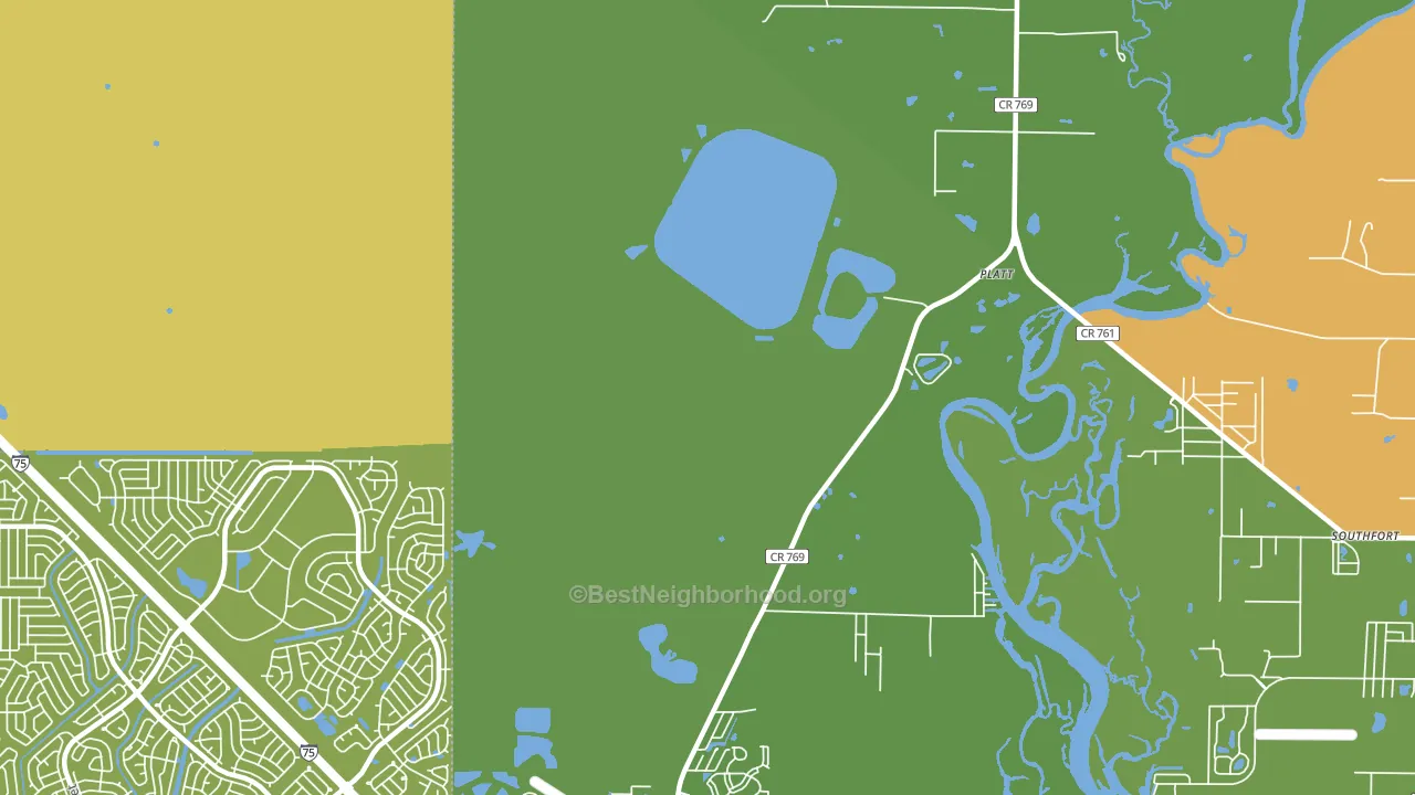 Platt, FL block-group voter-turnout map