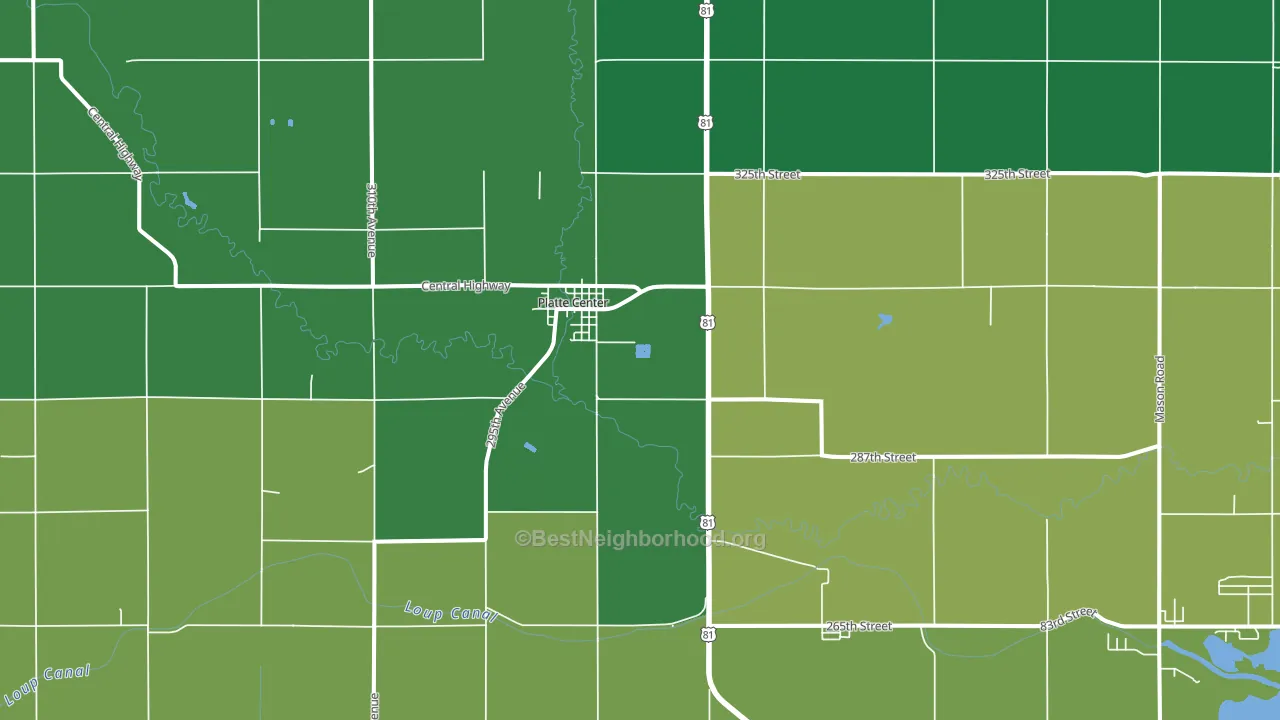 Platte Center, NE block-group voter-turnout map