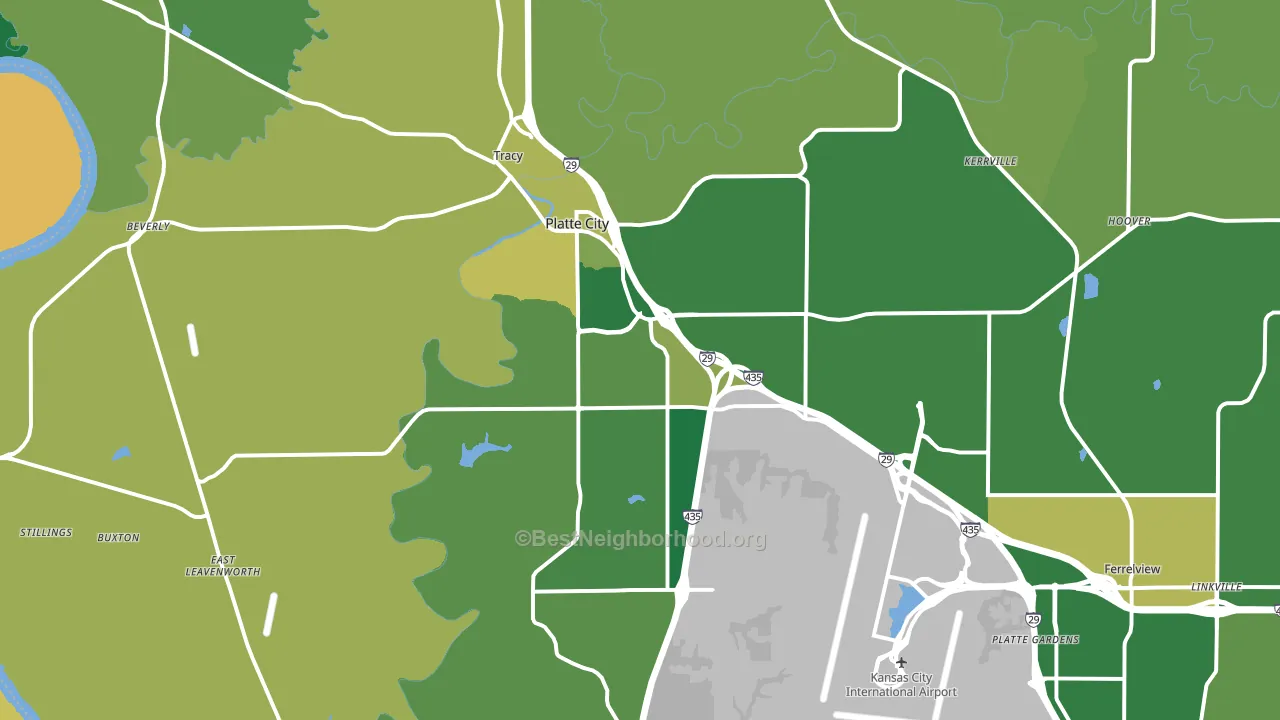 Platte City, MO block-group voter-turnout map