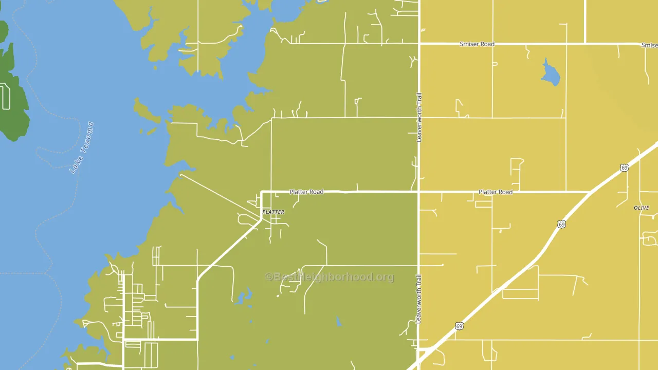 Platter, OK block-group voter-turnout map