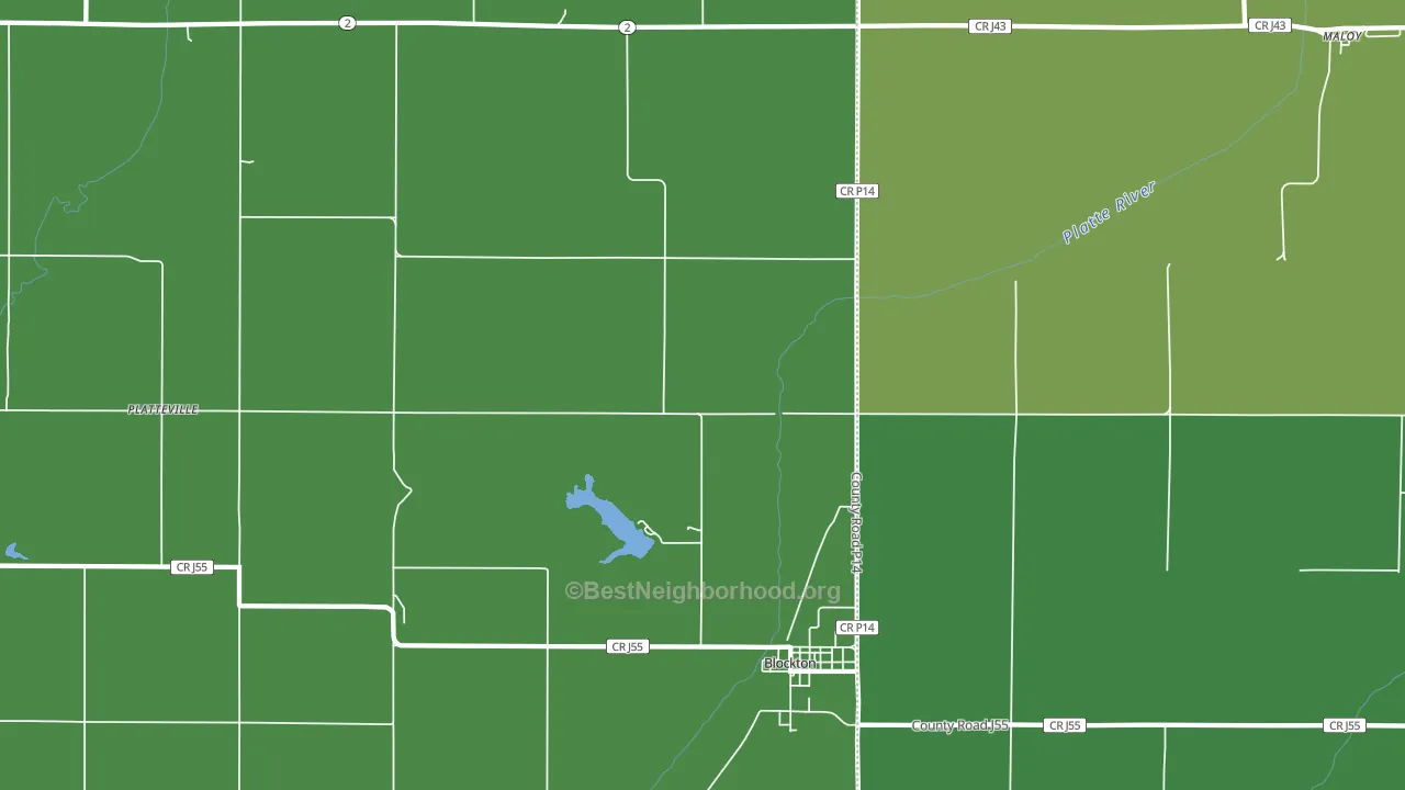 Platteville, IA block-group voter-turnout map