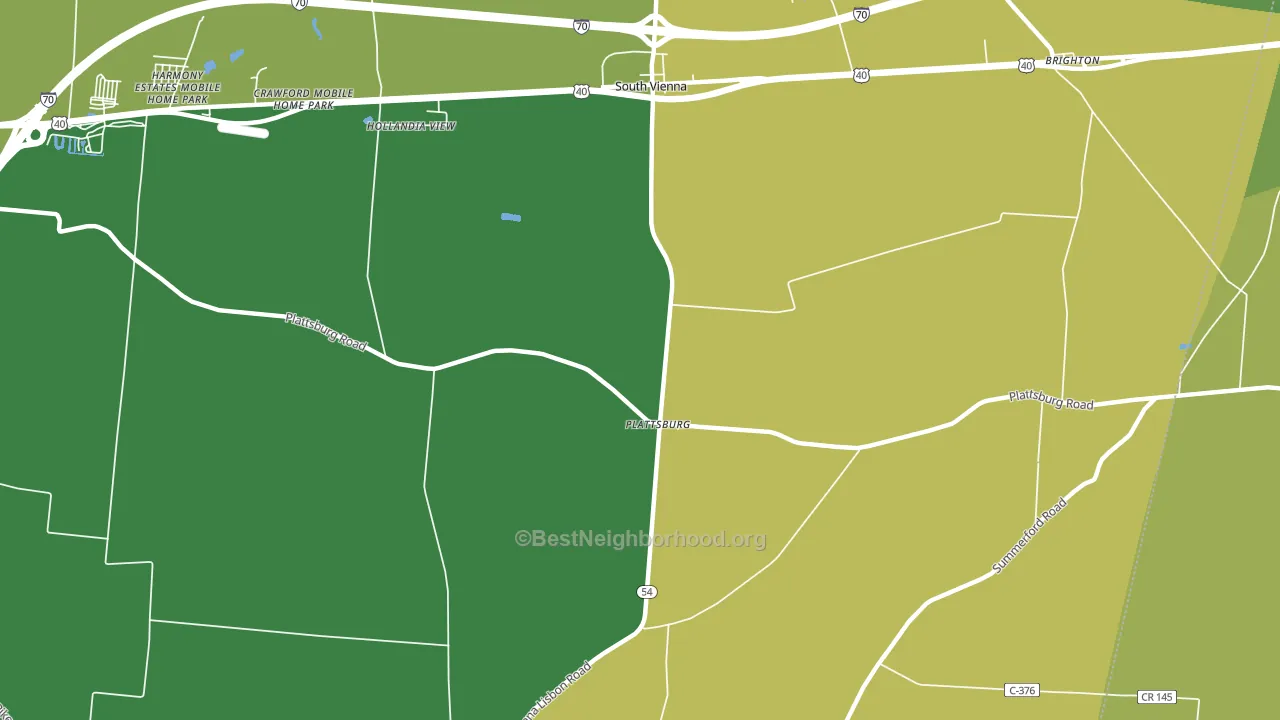 Plattsburg, OH block-group voter-turnout map