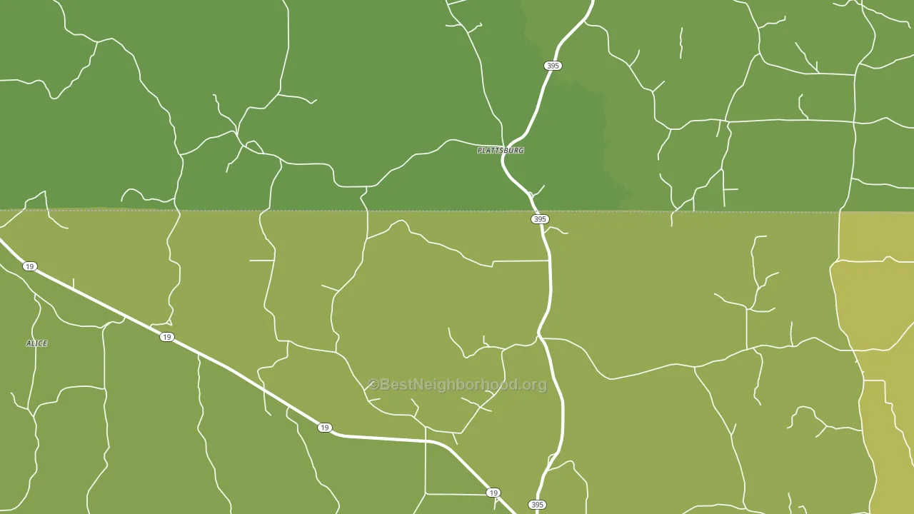 Plattsburgh, MS block-group voter-turnout map