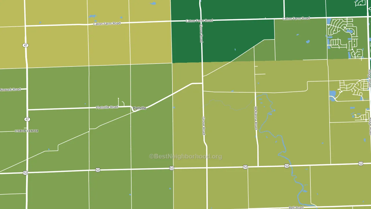 Plattville, IL block-group voter-turnout map
