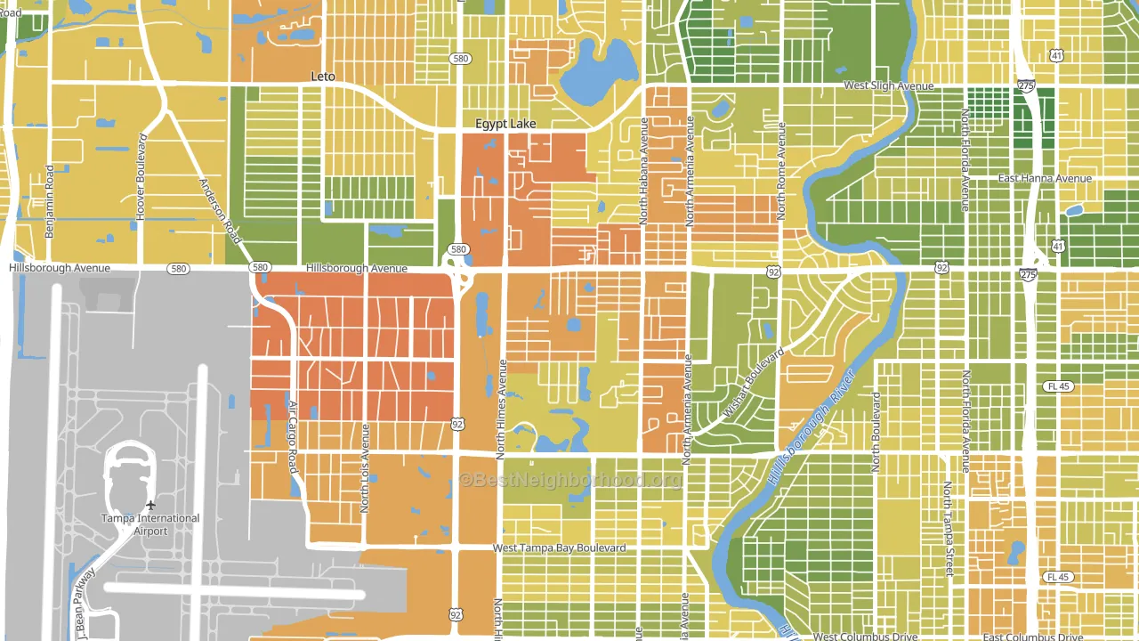 Plaza Terrace, Tampa, FL block-group voter-turnout map