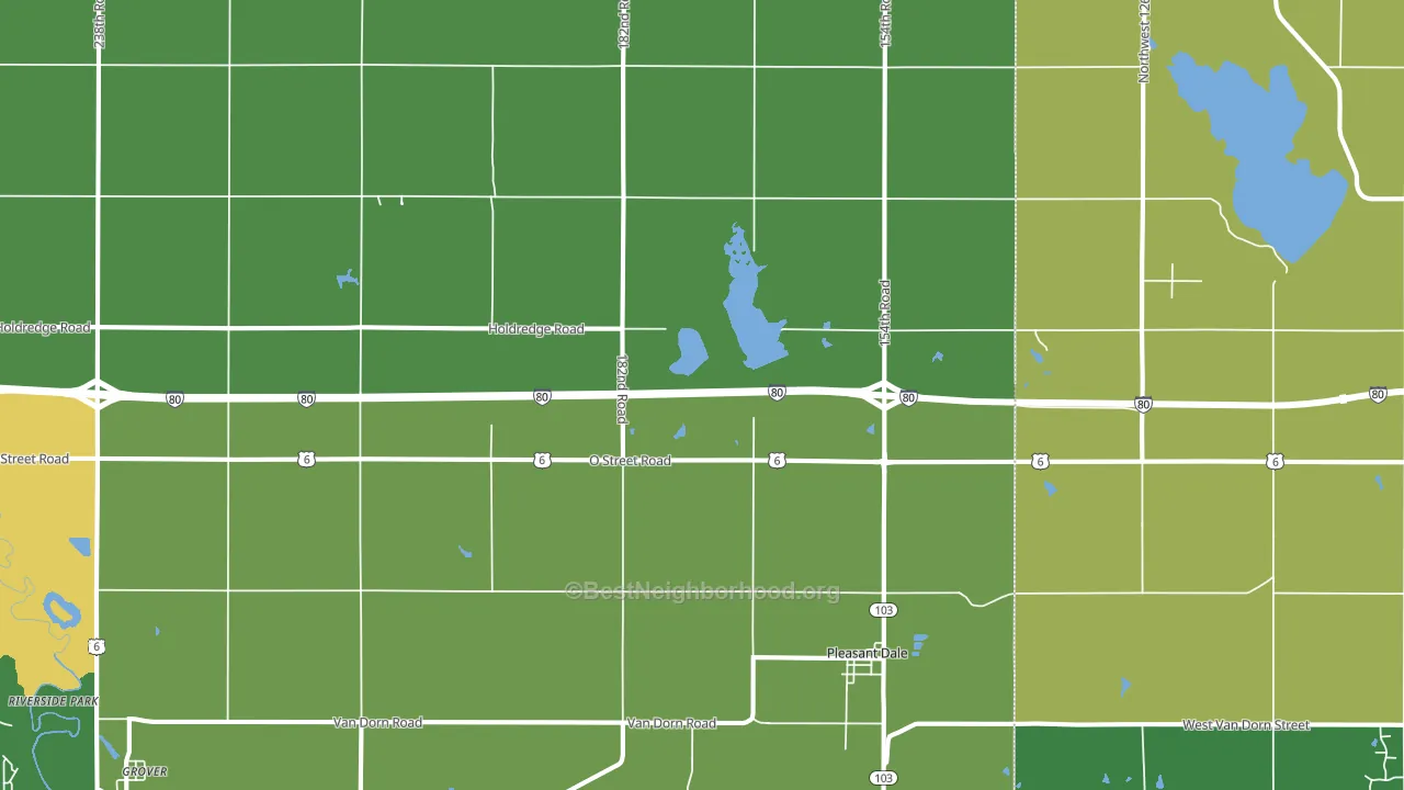 Pleasant Dale, NE block-group voter-turnout map
