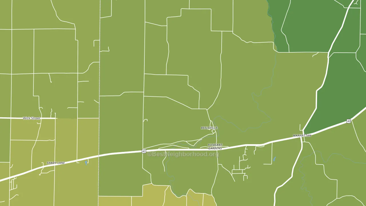 Pleasant Gardens, IN block-group voter-turnout map