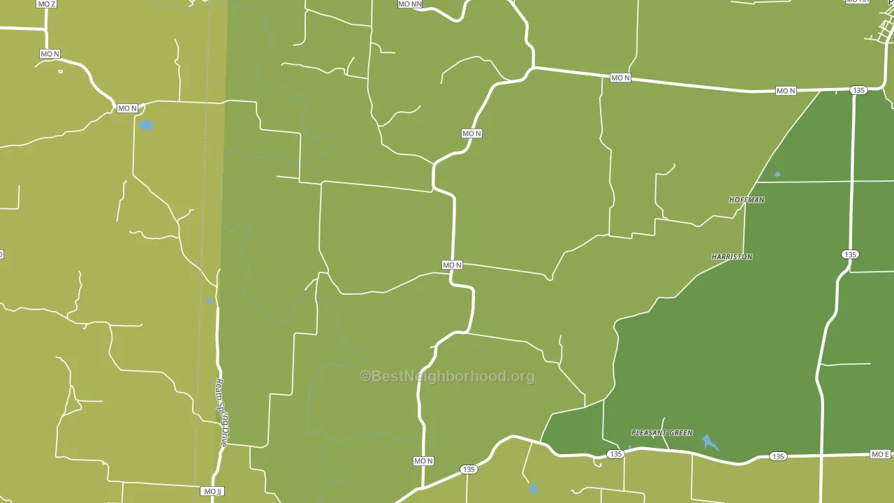 Pleasant Green, MO block-group voter-turnout map