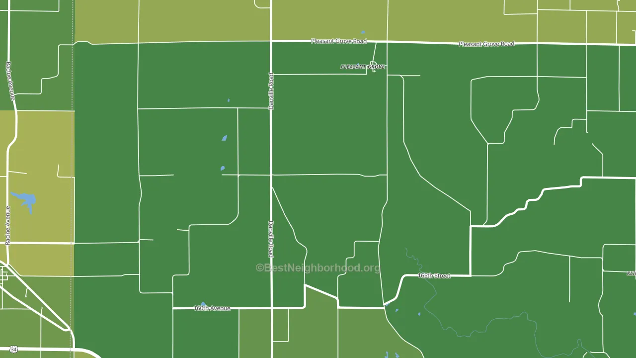 Pleasant Grove, IA block-group voter-turnout map