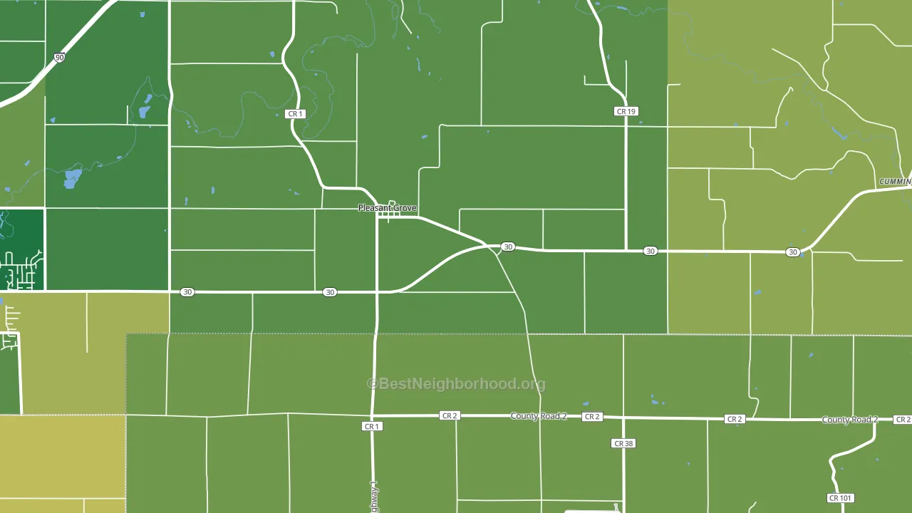 Pleasant Grove, MN block-group voter-turnout map