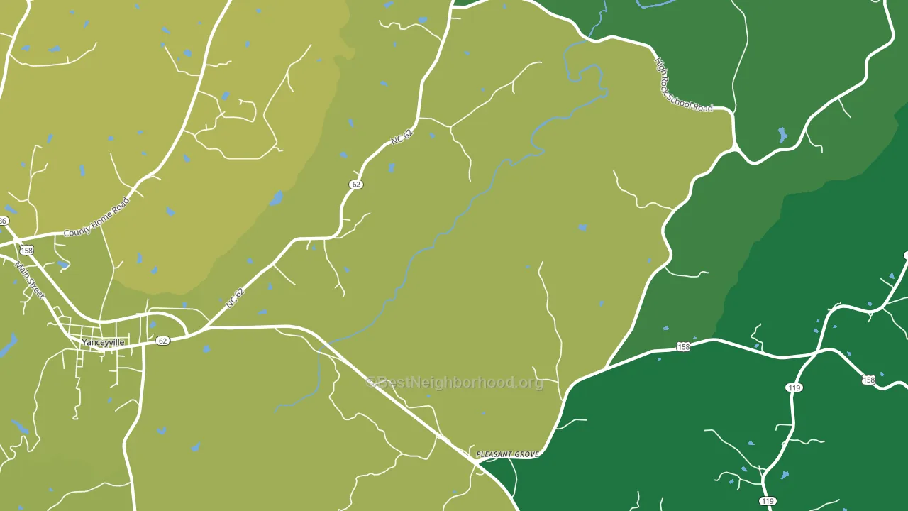 Pleasant Grove, NC block-group voter-turnout map