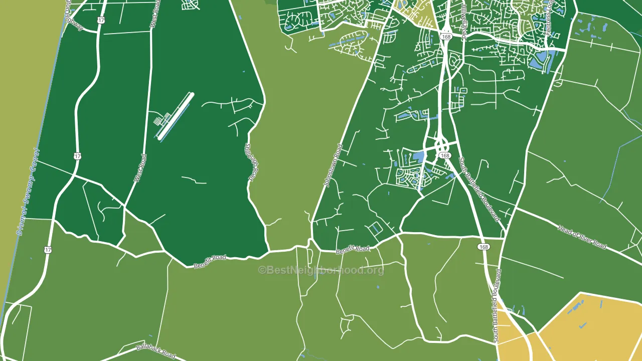 Pleasant Grove West, Chesapeake, VA block-group voter-turnout map